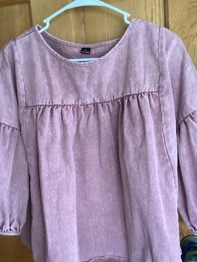 Women's Dusty Rose Peasant Blouse